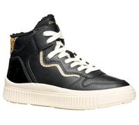 Geox J Laquinny Girl Basket, Black Platinum, 34 EU