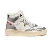 Geox J Lestrella Girl Baskets pour Fille Argenté/Blanc Taille 36 EU, DK Silver White, 36 EU