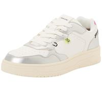 Geox J Lestrella Girl C Basket, Blanc/Argent, 36 EU