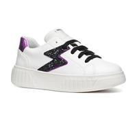 Geox J MIKIROSHI Girl A Basket, White/Purple, 33 EU