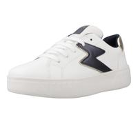 Geox J Mikiroshi Girl Basket, Blanc/Bleu Marine, 34 EU