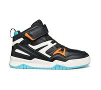Geox J Perth Boy Baskets pour garçon Noir/Orange Taille 34 EU, Noir/Orange, 34 EU