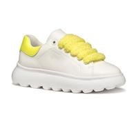 Geox J PUFFYPOP Girl A Basket, White/Fluo. Yellow, 30 EU