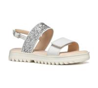 Geox J Sandal Coralie GIR, White/Lt Silver, 37 EU