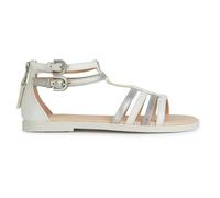 Geox J Sandal Karly Girl D Sandales à bout ouvert, Blanc Lt Argent, 36 EU