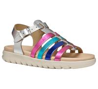 Geox J Sandal SOLEIMA GIR, Silver/Multicolor, 38 EU