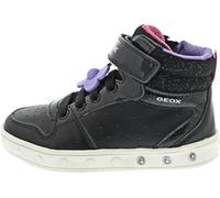 Geox J Skylin Girl B Basket, Black/Fuchsia, 28 EU