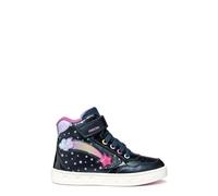 Geox J Skylin Girl Basket, Bleu Marine Multicolore, 28 EU