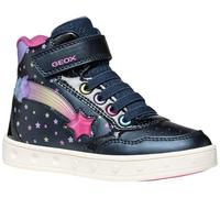 Geox J Skylin Girl Basket, Bleu Marine Multicolore, 34 EU
