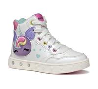 Geox J Skylin Girl Baskets Blanches et Multicolores, 35 EU, Blanc Multicolore., 35 EU