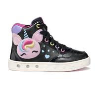 Geox J Skylin Girl Baskets pour Fille Noir/Multicolore Taille 32 EU, Noir/Multicolore, 32 EU