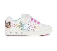 Geox J Skylin Girl C Sneaker, Blanc/Multicolore, 32 EU, Blanc Multicolore., 32 EU