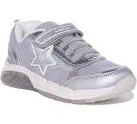 Geox J Spaziale Lumière Slip On Baskets Unisexe Argent UK 1 - 13