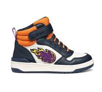 Geox J Washiba Boy Basket, Blanc/Bleu Marine, 39 EU