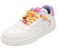 Geox J WASHIBA Girl D Basket, White/Fuchsia, 35 EU