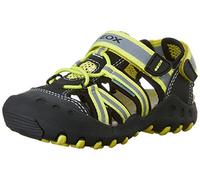 Geox Kyle C, Sandales Bout fermé garçon, Multicolore - Mehrfarbig (BLACK/LIME GREENC9B3S), 36
