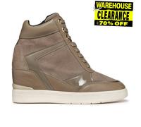 Geox Maurica Baskets Pour Femmes Wedge Plateforme Chic En Suède Mode Taupe