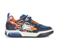 Geox J Inek Boy B Basket, Bleu Marine/Orange, 34 EU
