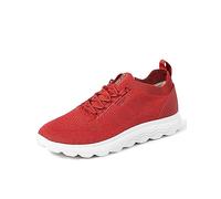Geox Men's U Spherica E Sneakers, Dark Red Light Grey, 10 UK Narrow