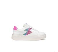 Geox Mikiroshi A - Baskets fille rose poudré en daim, semelle respirante, fermeture scratch 28