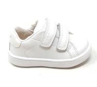 Geox Minicub B656TA Chaussure blanche pour enfant à double déchirure, semelle amovible en cuir, ergonomique et amortissante, Blanc, 24 EU