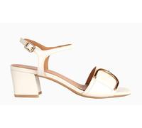Geox New Eraklia 50 Donna Sandales Décolleté En Cuir Semelle Respira Off White