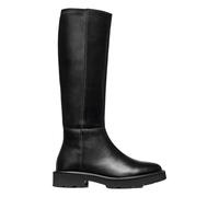 Geox Norize Bottes pour femme en cuir lisse noir, Noir , 41 EU