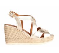 Geox Ponza Donna Sandales Compensées En Cuir LT Gold Finition Boucle