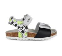 Geox Sandales B pour bébé fille Chalki, Blanc et jaune fluo, 3.5 UK Child