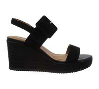 Geox Femme D Ponza Espadrille Wedge Sandales, Noir, 38 EU