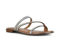 Geox Femme D Sozy Plus A Sandales Plates, argenté, 37 EU