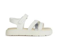 Geox Femme J Sandal Kodette Gir, Blanc/Argent, 37 EU
