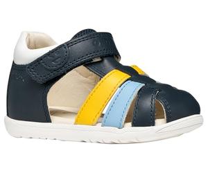 Geox Sandales pour bébé garçon B Macchia Boy, bleu marine/jaune DK, 24 EU