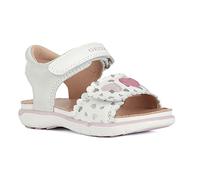 Geox Sandales pour fille B Delhi Girl, Blanc/rose, 26 EU
