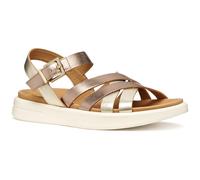 Geox Sandales pour femme D XAND 2S B Wedge beige DK beige/doré LT, 36 EU