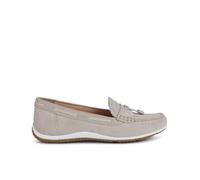Geox Vega Moc - Mocassins femme cuir gris respirants 35