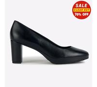 Geox Walk Pleasure Femmes Classiques Mode Slip On Cuir Chaussures De Cour Noir