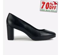 Geox Walk Pleasure Femmes Classiques Mode Slip On Cuir Chaussures De Cour Noir