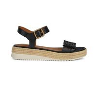 Geox Women's D Eolie A Wedge Sandal, Black, 7 UK
