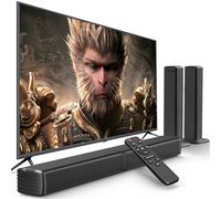 GEOYEAO Barre de Son, Haut-parleurs Basses pour Smart TV avec Double Caisson de Basses 3D, Barre de Son Audio Home cinéma 2,2 CH 81,3 cm, Connexion HDMI Arc, 2 en 1 Amovible et Montage Mural