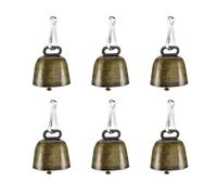 Geoyien Clochette, 6 Pièces Cloche de Noel, Cloche Vache, avec 6 Crochets, Cloches en métal pour Animaux de Compagnie, Cloches antiperte pour Vaches et Moutons, pour Animaux, décorations, pendentifs