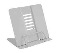 Geoyien Support livre, Porte livre, Pupitre de lecture, Support de lecture multifonctionnel en métal, angle réglable, posture assise correcte et réduction fatigue, pour bureau, école, maison (Gris)