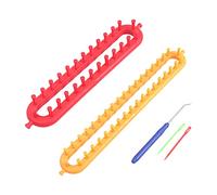 Geoyien tricotin manuel, 2 Pcs Machine à Tricoter pour Chapeau, avec Aiguilles à Tricoter et Aiguilles à Crochet, Convient aux Écharpes Tricotés à la Main pour Adultes (36cm) et Enfants (26cm)
