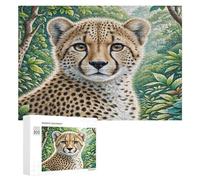 Gépard d'Afrique de l'est Puzzle 300 Pièces Jeu D'Intelligence Pet Mignon Animals Jouet Éducatif pour Adultes Et Enfants Assemblage Amusant Cadeau De Noël Décoration 300 PCS