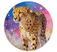 Gépard, Puzzle 1000 Pièces en Forme Ronde, Activité Ludique Et Éduchative, Parfait pour Collection Ou Famille, Conseillé Dès 8 Ans,Style Peint Animal, 1000pcs (67.5x67.5cm)