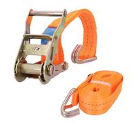 GEPCO - Lot de 2 sangles d'arrimage de 6 m - Avec cliquet et crochet - 2 pièces - Certifié TÜV GS - 35 mm