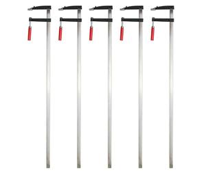 GEPCO Lot de 5 serre-joints 120 x 1200 mm avec poignée en plastique 120 cm 1,2 m