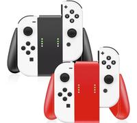 Gepicest Lot de 2 accessoires de poignée pour manette Joycon compatibles avec télécommande Switch - Noir et rouge