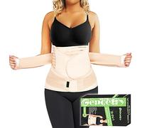 Gepoetry Ceinture ventrale 3 en 1 post-accouchement - Ceinture de soutien pour le ventre et la taille et le bassin - Beige - Taille S/M