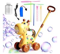 GEPROSMA Pistolet a Bulles pour Enfant,Tondeuse a Machine Bulles de Savon Enfant Automatique Electrique Rechargeable,Produit Bulle a Jouet à Pousser,Jeux Exterieur Jardin, fête Cadeaux d'anniversaire